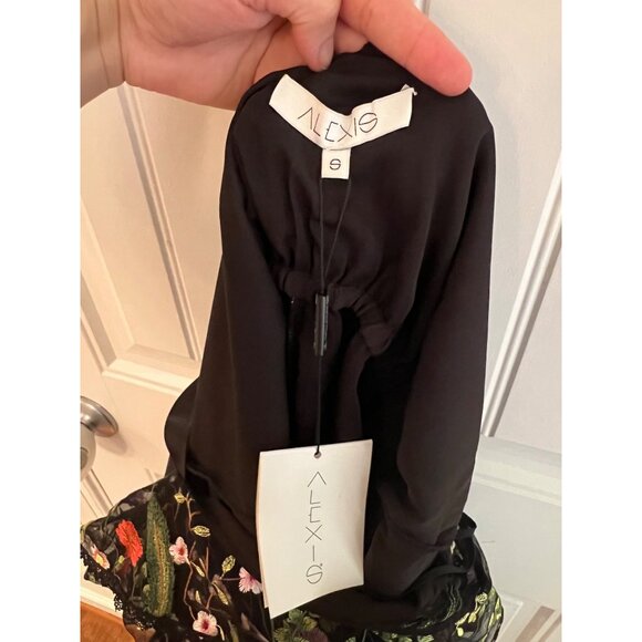 Alexis Brenna Romper‎ Black Garden Embroidered Floral Cold Shoulder Sx Small NWT - Picture 6 of 7